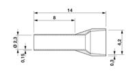 1200108 Phoenix Contact, AI Insulated Ferrule, 14mm Pin Length, 2.3mm Pin Diameter, Blue