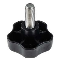 702-7658 RS PRO Black Multiple Lobes Clamping Knob, M12, Threaded Stud