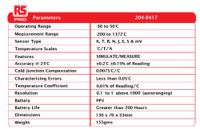 204-8417 RS PRO Thermocouple Simulator Calibrator Thermometer for HVAC, Industrial Use, E, J, K, N, R, S, T Probe, 2 Input(s),