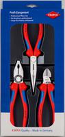 00-20-11 Knipex 3-Piece Plier Set, Straight Tip, 185 mm Overall