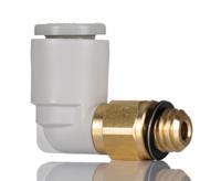 kq2l06-m6a SMC KQ2 Series Elbow Threaded Adaptor, M6 Male to Push In 6 mm, Threaded-to-Tube Connection Style