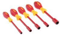 29466 Wiha Hexagon Nut Driver Set, 5.5 mm, 7 mm, 8 mm, 10 mm, 13 mm Tip, 125 (00856) mm, 125 (00858) mm, 125 (00859) mm, 125
