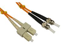 284-6902 RS PRO ST to SC Duplex Multi Mode OM2 Fibre Optic Cable, 3mm, Orange, 500mm