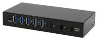 ex-12297hms Exsys 7 Port USB 3.2 USB A, USB C  Hub, Terminal Connector Powered, 139 x 58 x 25mm