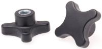 702-7721 RS PRO Black 4-Arm Clamping Knob, M12, Threaded Hole