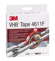 3m-4611-19mm-x-3m 3M 4611F, VHB™ Grey Foam Tape, 19.0mm x 3.0m, 1.10mm Thick