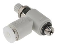 as1201fg-m5-04 SMC AS-FG Series Threaded Speed Controller, M5 x 0.8 Male Inlet Port x M5 x 0.8 Male Outlet Port x 4mm Tube Outlet Port