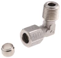 1809-08-13 Legris Stainless Steel Pipe Fitting, 90° Elbow, Male BSPT 1/4in