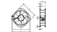 w2e250-hl06-01 ebm-papst Axial Fan, 230 V ac, ac Operation, 1830m³/h, 127W, IP44, 280 x 280 x 80mm