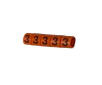 225-2161 RS PRO Slide On Cable Marker, Black on Orange, Pre-printed "3", 3 → 4.2mm Cable