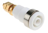 233020-29 Staubli White Female Banana Socket, 4 mm Connector, Solder Termination, 32A, 1000V, Gold Plating