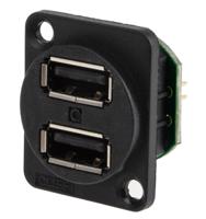 143-8925 RS PRO Straight, Panel Mount, Socket- Dual Port 2.0 USB Connector