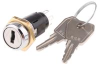 srl5kd2 Lorlin Key Switch, DPDT, 1 A @ 24V ac dc / 115V ac 2-Way Random-Key