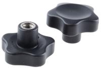 166476 Elesa  Black Multiple Lobes Clamping Knob, M10, Threaded Hole