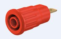 233120-22 Staubli Red Female Banana Socket, 4 mm Connector, Press Fit Termination, 24A, 1000V, Gold Plating