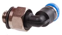qsml-m5-3 Festo QS Series Elbow Threaded Adaptor, M5 Male to Push In 3 mm, Threaded-to-Tube Connection Style, 153331