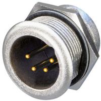 nc4mpr-hd Neutrik Panel Mount XLR Connector, Male, 50 V, 4 Way, Gold over Nickel Plating