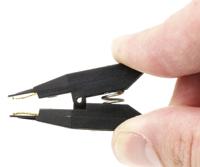 bu-75k Mueller Electric Black Kelvin Clip, 10A, 7.9mm Jaw Opening, Gold Plating