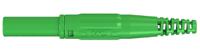 669196-25 Staubli Green Male Banana Plug, 4 mm Connector, Screw Termination, 32A, 1000V, Nickel Plating