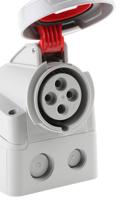 5-553-58 Legrand, P17 Tempra Pro IP66, IP67 Red Wall Mount 3P + E Industrial Power Socket, Rated At 16A, 415 V