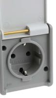 5ub4711 Siemens DELTA Grey 1 Gang Plug Socket, 16A, Type F - German Schuko, Outdoor Use