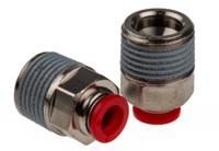 c01250848 Norgren PNEUFIT Series Straight Fitting, Push In 8 mm to R 1/2, Threaded-to-Tube Connection Style