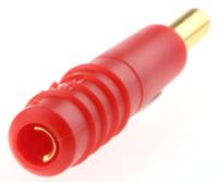 222609-22 Staubli Red Male Test Plug, 2mm Connector, Solder Termination, 10A, 30 V, 60V dc, Gold Plating