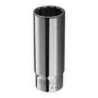r14el Facom 1/4 in Drive 14mm Long Socket, 12 point, 50 mm Overall Length