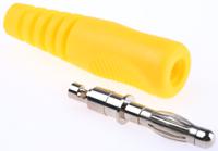 1701122-06rs Schutzinger Yellow Male Banana Plug, 4 mm Connector, 16A, 50V, Nickel Plating