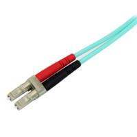 a50fblcsc1 StarTech.com LC to SC Duplex Multi Mode OM3 Fibre Optic Cable, 3mm, Light Blue, 1m