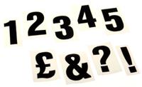 514-830 RS PRO Black Self Adhesive Numbers & Symbols, 30mm Character Height