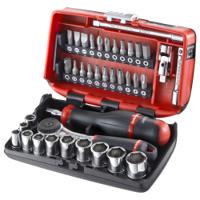 r2nanopb Facom 38-Piece Metric 1/4 in Standard Socket/Bit Set with Ratchet, 6 point