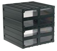 236-3628 RS PRO 2 Drawer Storage Unit, Plastic, 208mm x 208mm x 222mm, Transparent