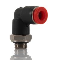 c02470618 Norgren PNEUFIT Series Elbow Threaded-toTube Adaptor, Push In 6 mm to G 1/8 Male, Threaded-to-Tube Connection Style