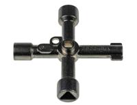 985548 Facom Aluminium 4-way Control Cabinet Key, 4 cavities: - 2 square cavities: 6, 8 mm (A). - 1 triangular cavity: 9 mm