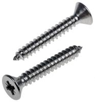 180-746 RS PRO Plain Stainless Steel Countersunk Head Self Tapping Screw, N°10 x 1.1/4in Long 32mm Long