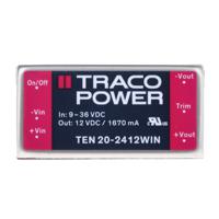 ten-20-2412win TRACOPOWER TEN 20WIN DC-DC Converter, 12V dc/ 1.67A Output, 9 → 36 V dc Input, 20W, Through Hole, +85°C Max Temp