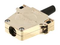 fmk3g-k201-1731110058 FCT from Molex FMK Series Die Cast Zinc D Sub Backshell, 25 Way, Strain Relief