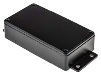 621-5012 RS PRO Black Die Cast Aluminium Enclosure, IP66, Flanged, Black Lid, 139.7 x 63.8 x 30mm