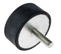 126-5938 RS PRO M12 Anti Vibration Mount, Male Buffer Foot with 534.6kg Compression Load