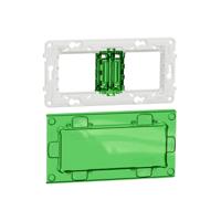 nu7004pc Schneider Electric Green, Transparent 2 Gang Frame