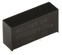 re-1233s Recom RE DC-DC Converter, 3.3V dc/ 300mA Output, 10.8 → 13.2 V dc Input, 1W, Through Hole, +85°C Max Temp -40°C