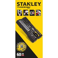 stmt1-74175 Stanley 60-Piece Metric 1/4 Standard Socket Set with Ratchet, 6 point