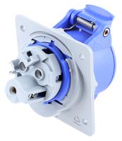 2cma170004r1000-216ram6 Amphenol Industrial, Easy & Safe IP44 Blue Panel Mount 2P + E Right Angle Industrial Power Socket, Rated At 16A, 230 V