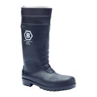 r09-sf43-10 L & M Young SF43 Black Steel Toe Capped Unisex Safety Wellingtons, UK 10, EU 44