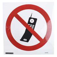 pic-235-dia-200-b7541-branded PET No Mobiles Prohibition Sign, None