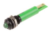 210-513 RS PRO Green Panel Mount Indicator, 110V ac, 8mm Mounting Hole Size, Solder Tab Termination