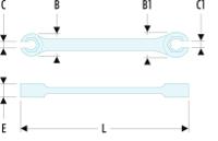 4312x14 Facom 43 Series Flare Nut Spanner, 12mm, Metric, Double Ended, 143 mm Overall