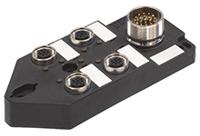 1202480004 Brad from Molex 120248 Series Sensor Box, M12, 5m cable, 4 way, 4 port