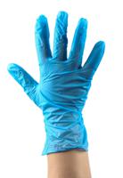 g0701 Reldeen Blue Powder-Free Vinyl Disposable Gloves, Size 7, Small, 100 per Pack